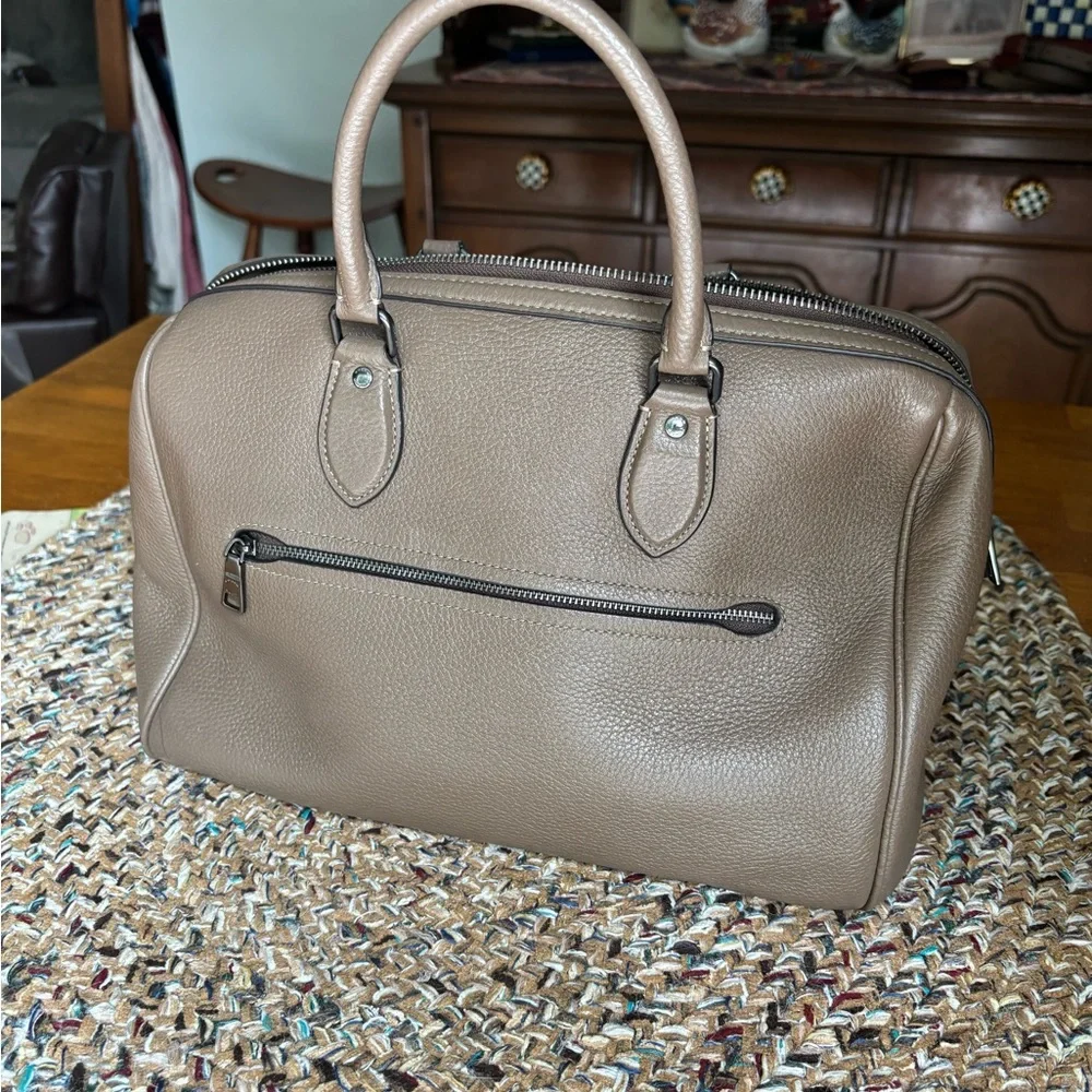 Coach Large Rowen in Dark Slate Pebbled Leather Bowling